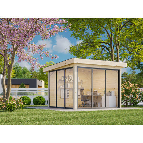 PALMAKO Pavillon, »Palmako Connect«, 8,3 m², transparent tauchgrundiert