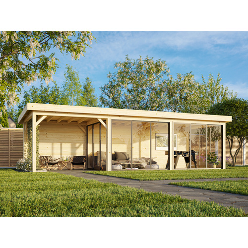 PALMAKO Pavillon, »Palmako Connect«, LxBxH: 718x718x249 cm, transparent tauchgrundiert