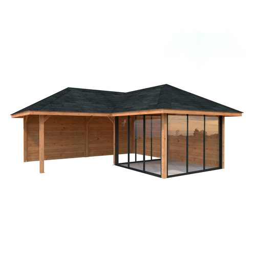 PALMAKO Pavillon, »Palmako Connect«, LxBxH: 512x512x330 cm, hellbraun Bild 5