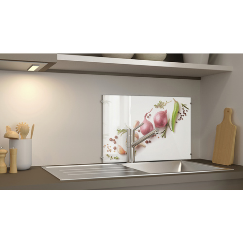 NOVADOORS Glasboard »Garlic + Onion«, mehrfarbig, Glas - bunt