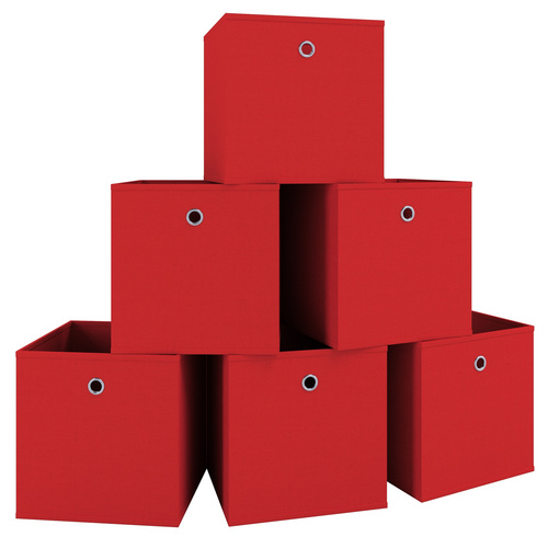 VCM Faltbox »Boxas«, 6er-Set, ohne Deckel, BxHxL: 27 x 28 x 28 cm - rot