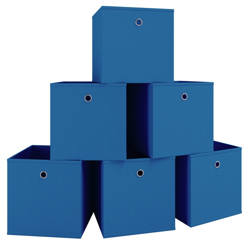 VCM Faltbox »Boxas«, 6er-Set, ohne Deckel, BxHxL: 27 x 28 x 28 cm - blau