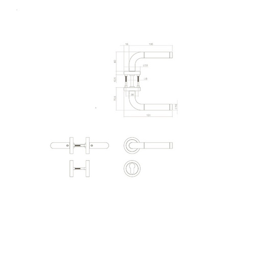 Intersteel Türdrücker »Agatha«, D.51x10 mm PZ-Rosetten Bild 2