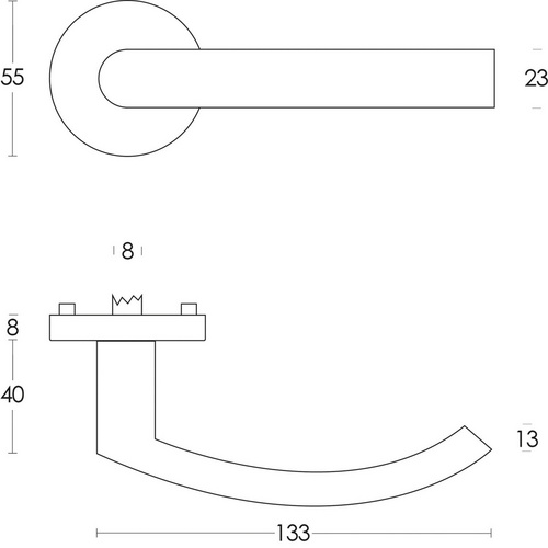 Intersteel Türdrücker »Blok«, D.55x8mm BB-Rosetten Bild 2