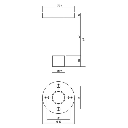Intersteel Türstopper, D.53x81 mm Wandmontage Bild 2