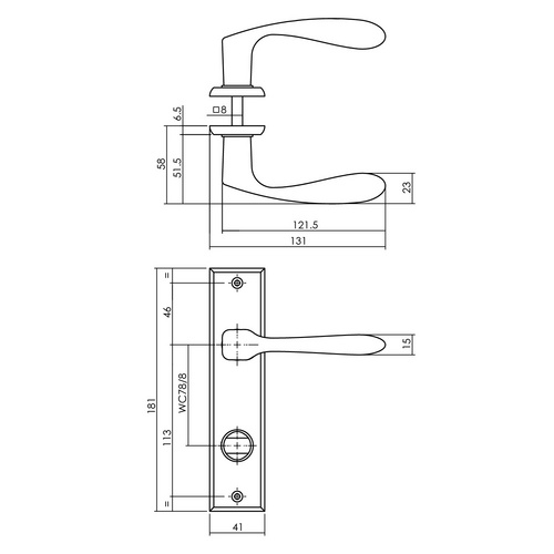Intersteel Türdrücker »Banaan«, 181x41x6 mm WC 788 mm Bild 2