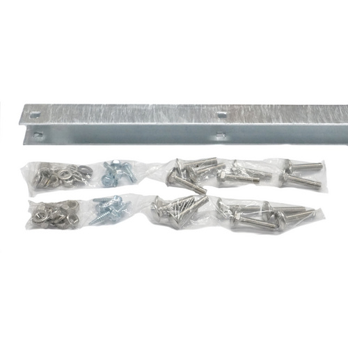 hadra Zaunanschluss-Set, 2 U-Profil Leisten + Schrauben, für Zaunhöhe 2030 mm - silberfarben