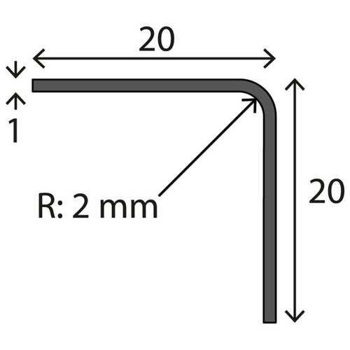 CARL PRINZ Eckschutzwinkel, BxH: 20 x 20 mm, ungelocht - silberfarben Bild 3