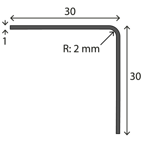 CARL PRINZ Eckschutzwinkel, BxH: 30 x 30 mm, ungelocht - silberfarben Bild 3