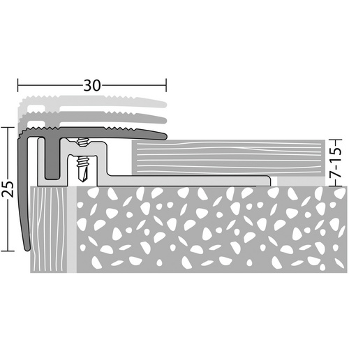 CARL PRINZ Treppenkantenprofil »PS 400«, BxH: 30 x 25 mm, versenkt gelocht - silberfarben Bild 4