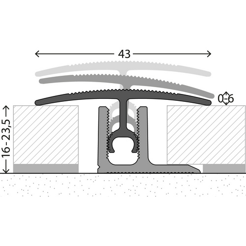 CARL PRINZ Übergangsprofil »PROFI-TEC XXL«, BxH: 43 x 20 mm, verdeckte Befestigung - silberfarben Bild 4