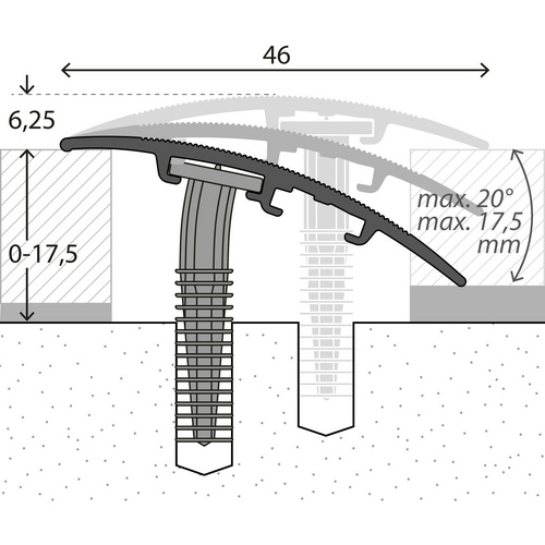 CARL PRINZ Universalprofil »D.O.S.«, BxH: 47 x 15 mm, verdeckte Befestigung - silberfarben Bild 3