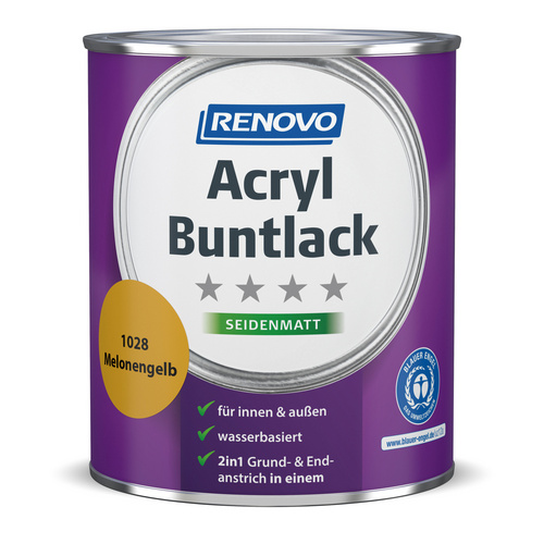 RENOVO Acryl-Buntlack, melonengelb RAL 1028, seidenmatt, 0,75l