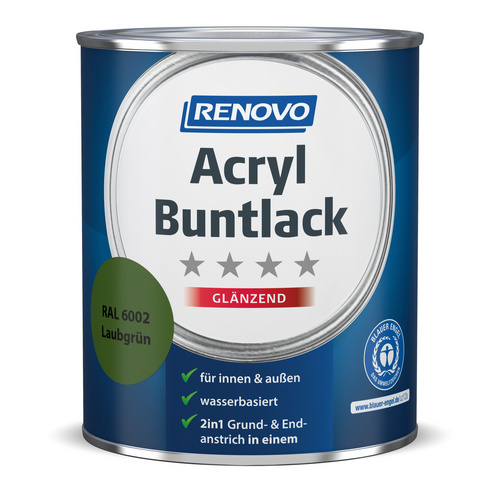 RENOVO Acryl-Buntlack, laubgrün RAL 6002, glänzend, 0,75l - gruen