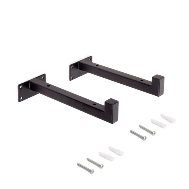 Emuca - Satz träger-Set für Regale in Holz Shelf mit Vierkantrohr, Stahl, Schwarz