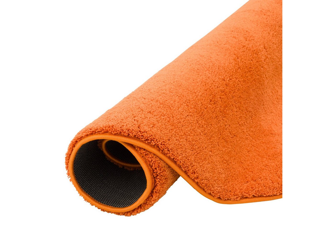 Pergamon Luxus Super Soft Hochflor Teppich Silky Rund Orange 120x120cm