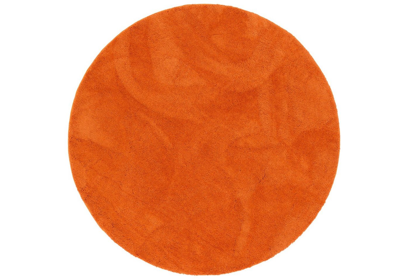 Pergamon Luxus Super Soft Hochflor Teppich Silky Rund Orange 120x120cm Bild 2