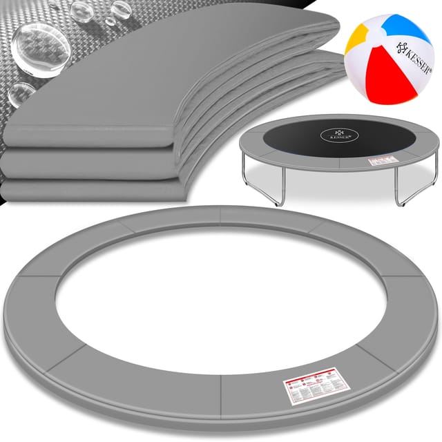 Trampolin Randabdeckung ø 244 , 305 , 366 , 426 cm , 30cm breit 100% UV-beständig reißfest Federabdeckung Hellgrau / 366 cm - Kesser