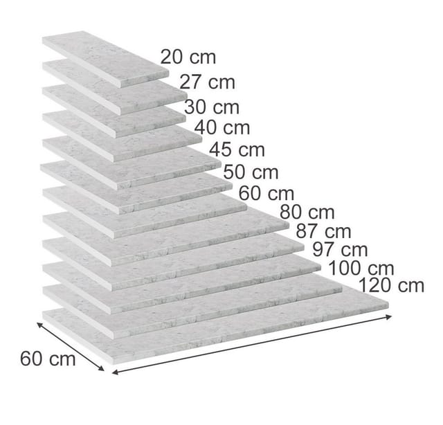 Vicco - Küchenarbeitsplatte R-Line, Weiß/Marmor, 120 cm