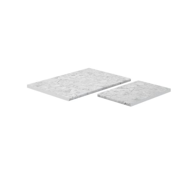 Vicco - Küchenarbeitsplatte R-Line, Marmor Weiß, 114 cm (passend für 87x87 Eckschrank)