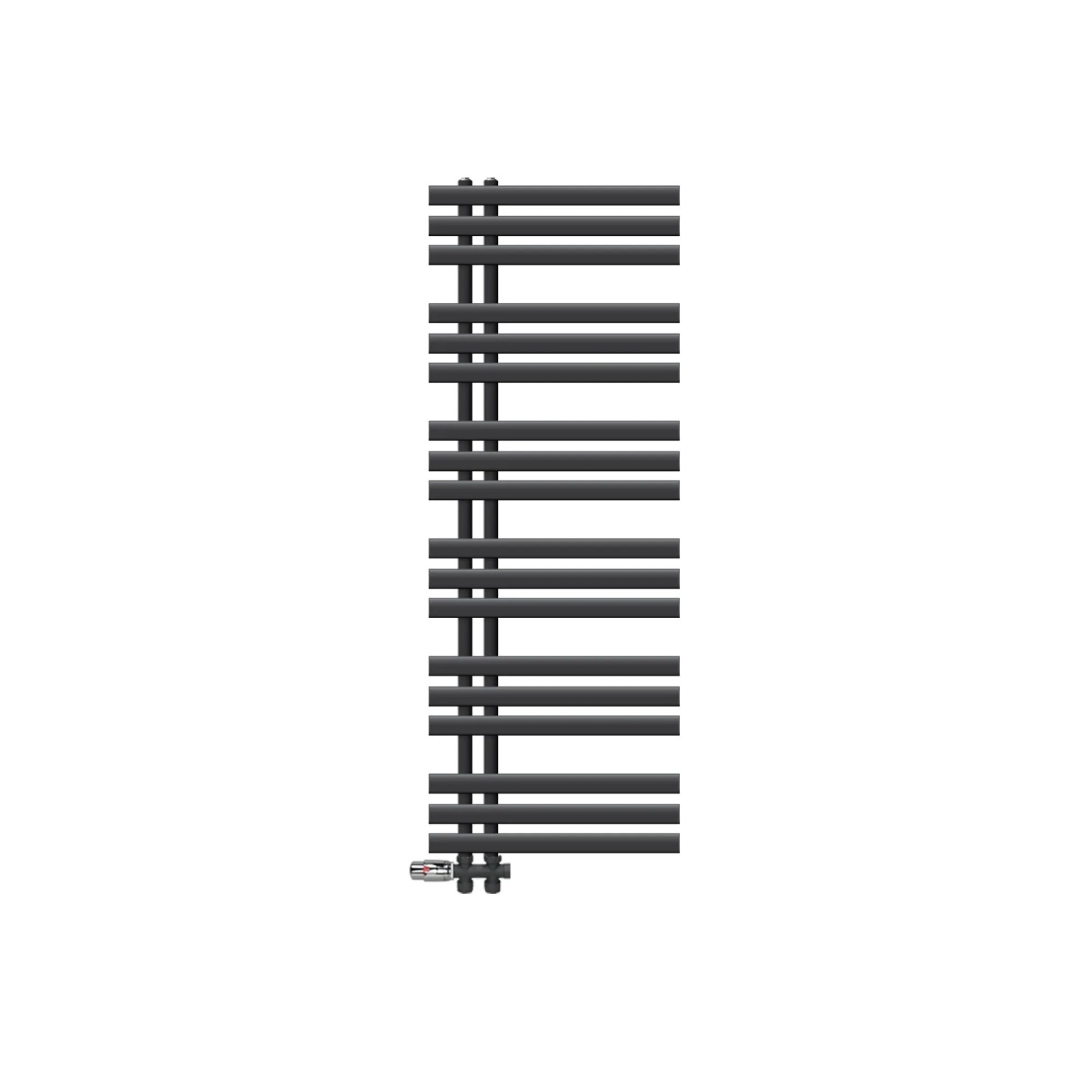 LuxeBath Badheizkörper Iron EM 50x140cm Anthrazit mit Thermostat Durchgang Boden