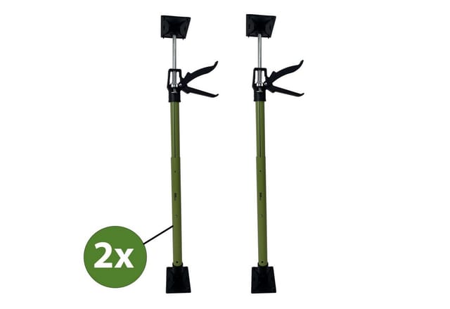 2x Montagestütze kurz 57 - 117 cm Klicksystem Türspanner Teleskopstütze Einhandstütze Zargenspanner