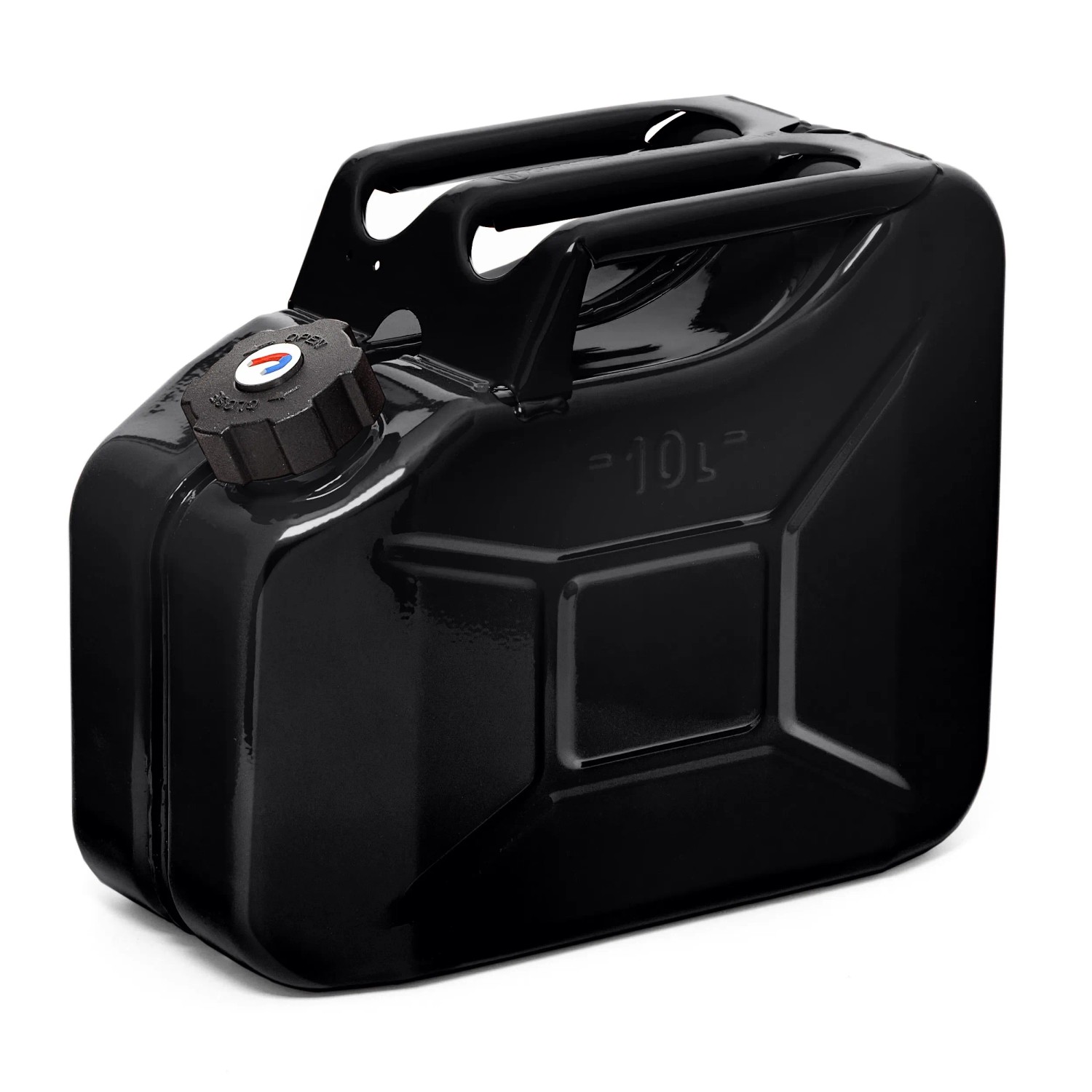BW Kraftstoffkanister Metall Benzinkanister 10 Liter mit Schraubverschluss Schwarz RAL 9005 TÜV-geprüft und UN-Zulassung Made in Europe