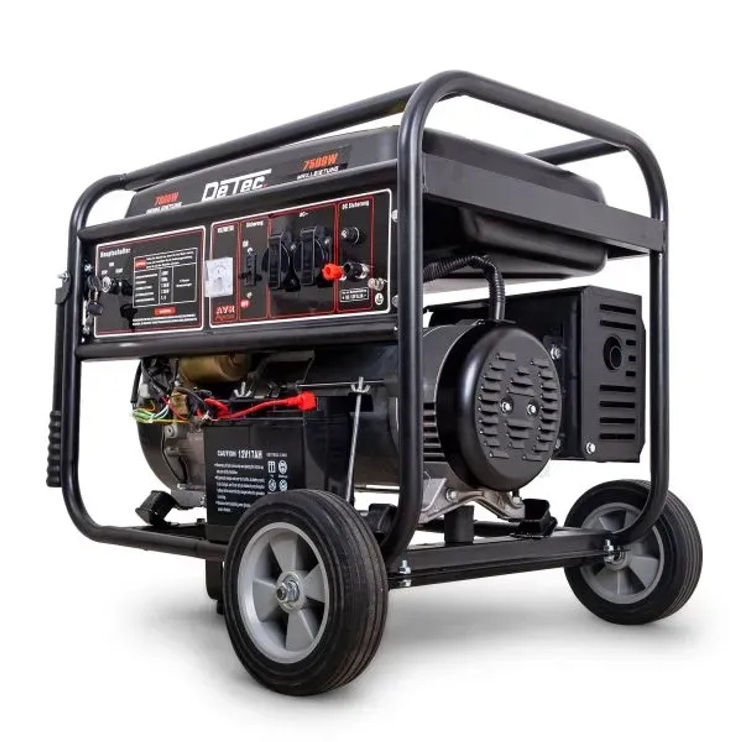 DeTec. 7 kW Benzin Stromgenerator DT LB7500E 1 230V Stromerzeuger Starkstrom Generator E Start 1 Phasen Stromaggregat 18 PS Motor