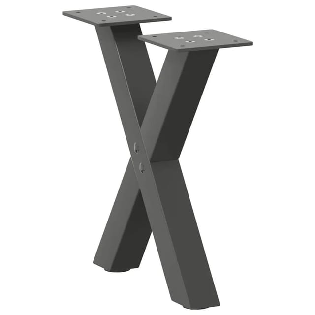 vidaXL Couchtischbeine X-Form 2 Stk Anthrazit 30x30-31 cm Stahl 4012870