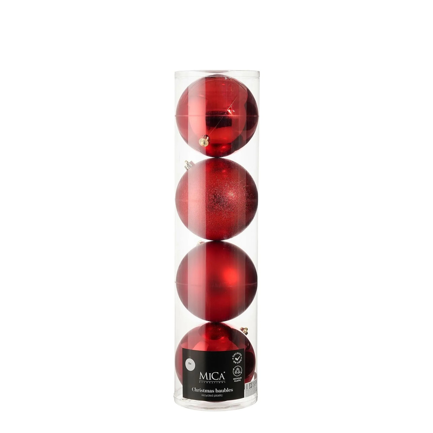 Mica Decorations Kugel-Set Bruchfest Ø 15 cm Rot 4 Stück