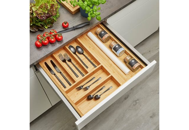So-tech - orga-box 3 bambus Besteckeinsatz Holz-Besteckkasten für Nobilia Schubladen ab August 2012 Gewürzeinsatz 174 x 448 mm fürORGA-BOX 3 Bambus