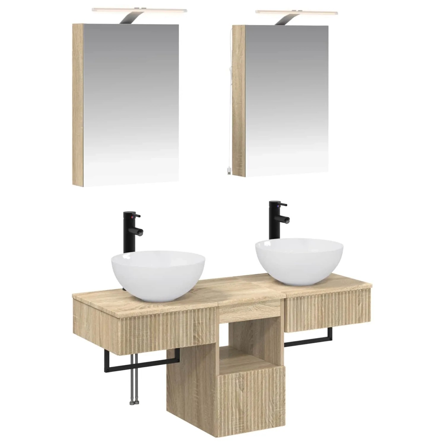vidaXL Badezimmerschrank-Set 5-Tlg Sonoma-Eiche 40 x 10,5 x 60,5 cm 3406273