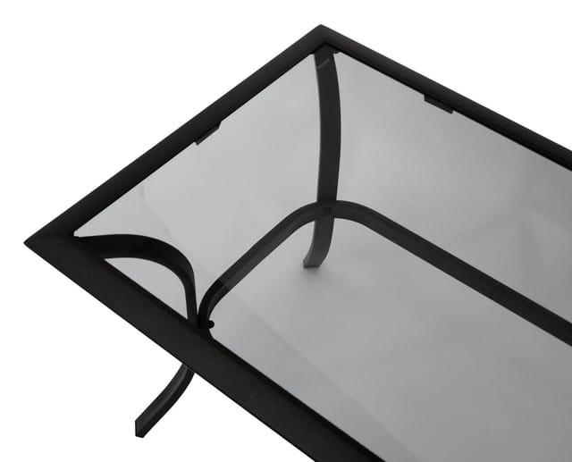 Beistelltisch ZAGREB 102x61x48cm, Stahl schwarz + Glas grau getönt