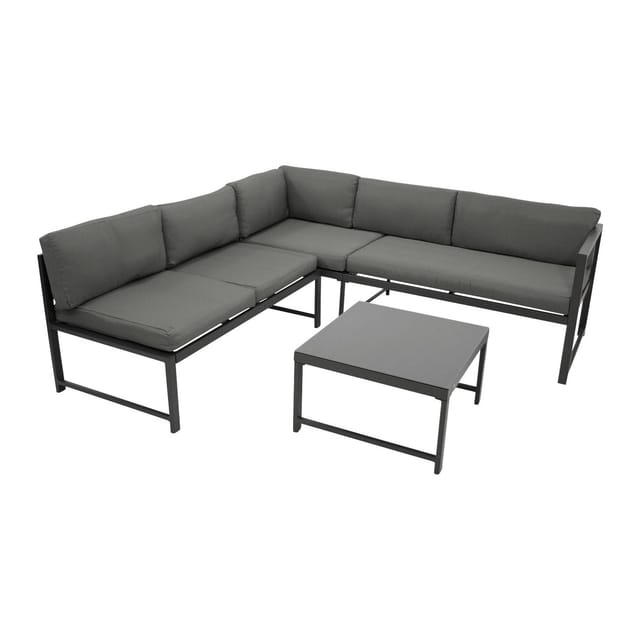 Degamo - Funktions Lounge Set montana, Aluminium dunkelgrau, Polster grau
