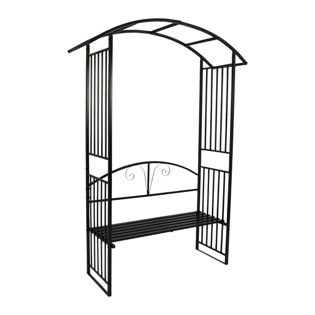 Degamo - Rosenbogen avignon 220x155cm mit Sitzbank, Metall schwarz
