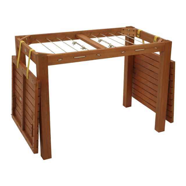 Degamo - Funktions - Gartentisch mit Wäscheständerfunktion, 100x60x74,5cm, Eukalyptus, FSC®-zertifiziert