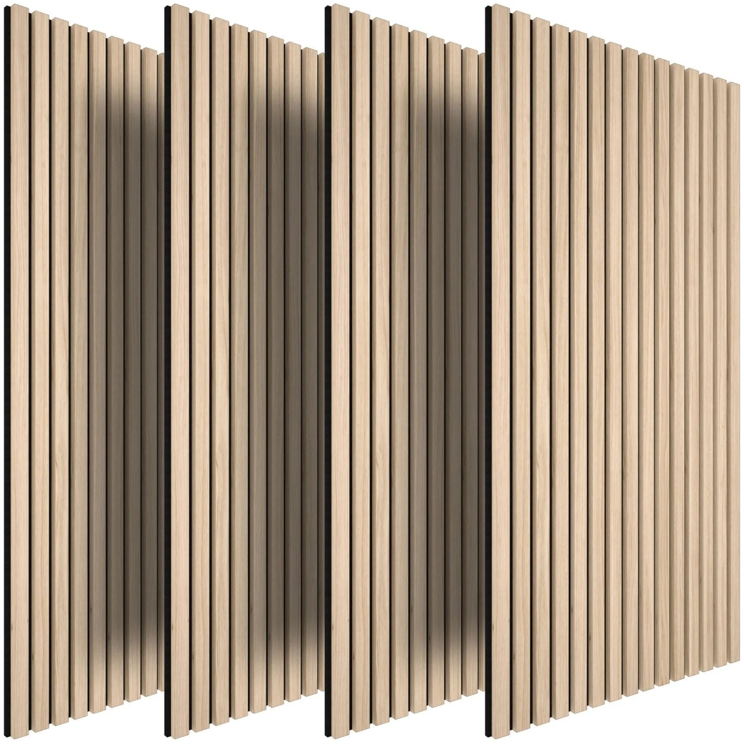 Tectake Akustikpaneele Sonic Wall Iii Holzoptik In Eiche Hell Schallabsorbierender Filz 4Er Set 120 x 60 x 1 1 cm Eiche Hell