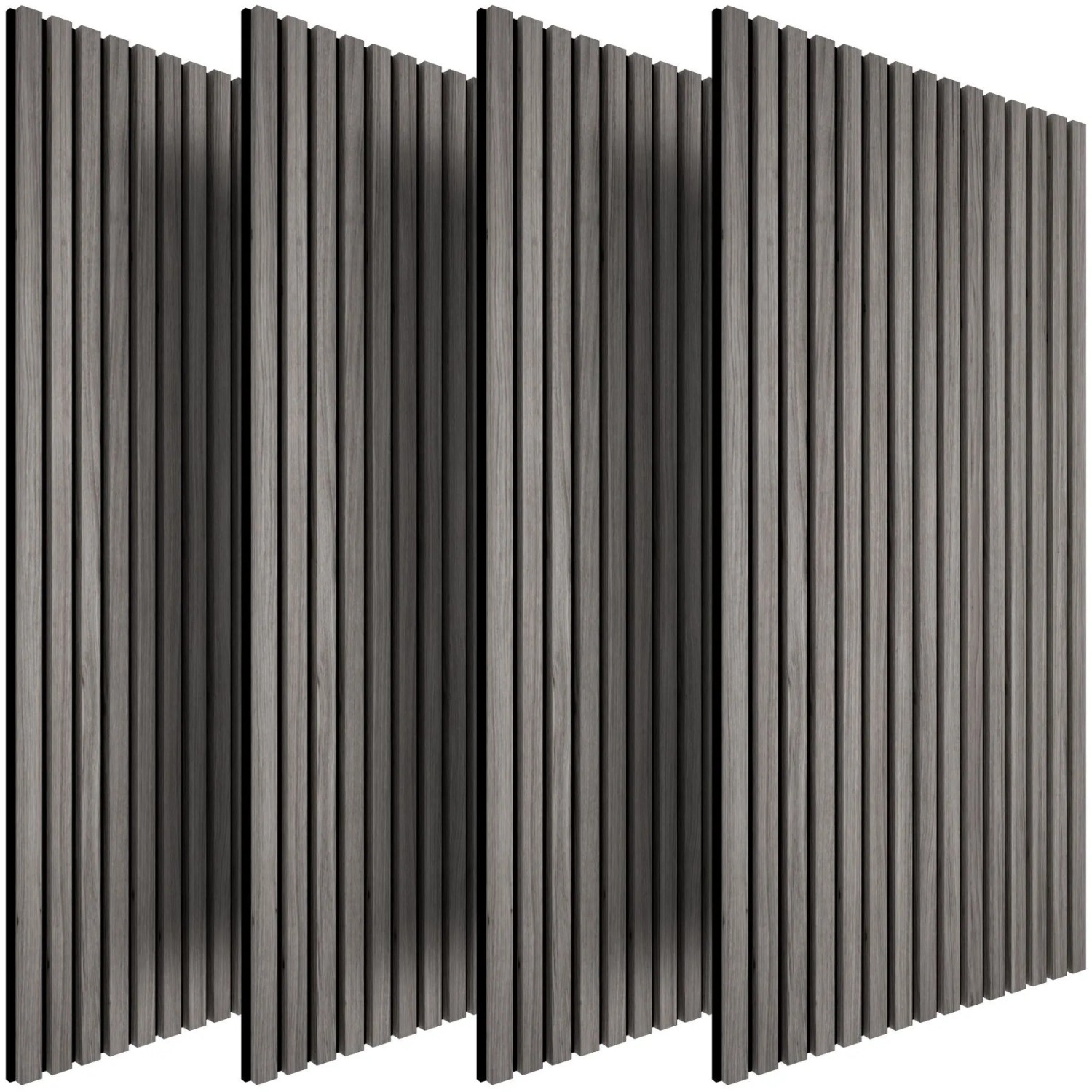 Tectake Akustikpaneele Sonic Wall Iii Holzoptik In Eiche Hellgrau Schallabsorbierender Filz 4Er Set 120 x 60 x 1 1 cm Eiche Hellgrau