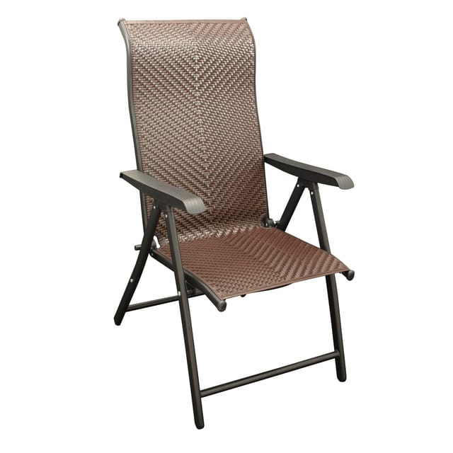 Degamo - Klappsessel antibes Hochlehner, Metall + Polyrattan braun, klappbar