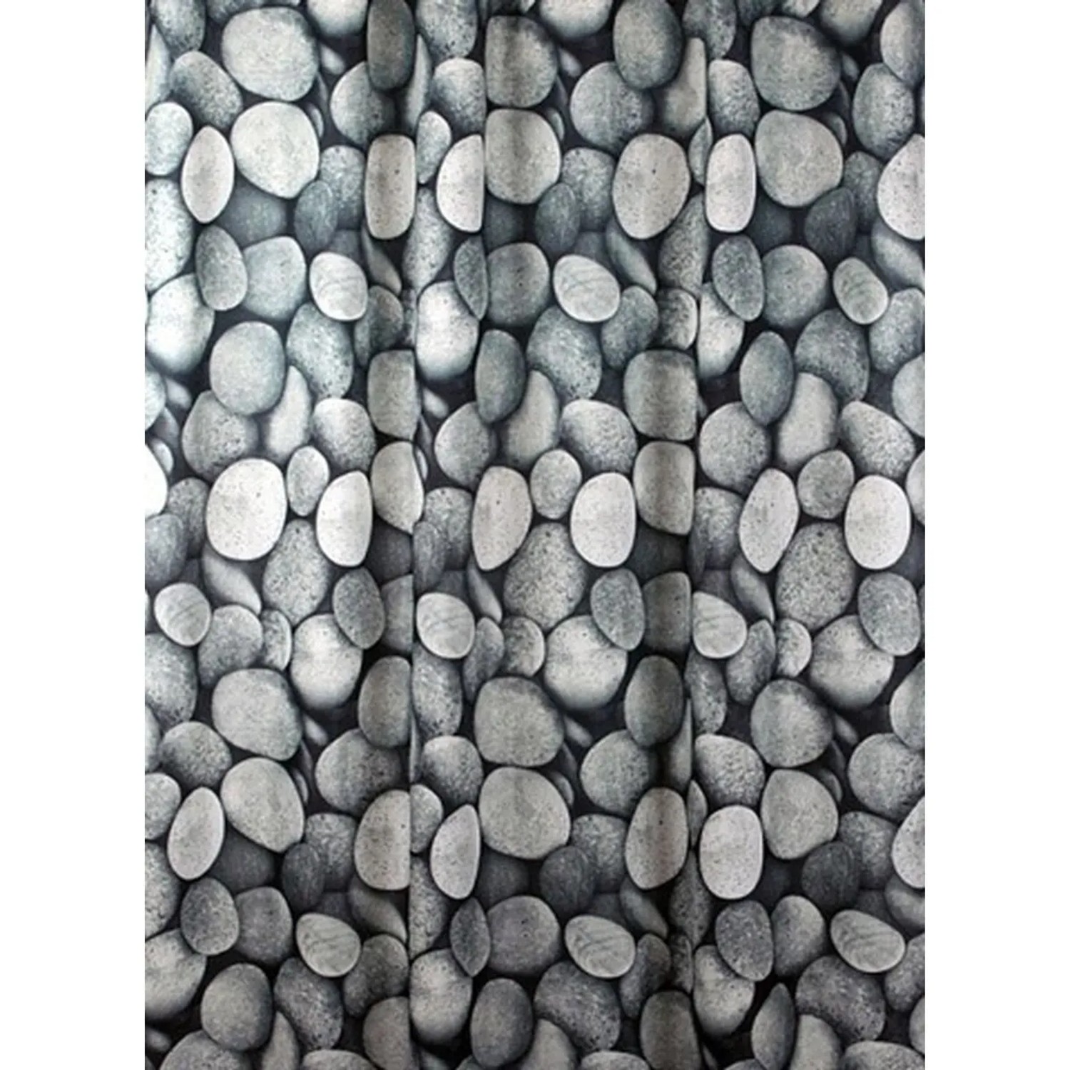 Euroshowers Duschvorhang Kieselsteinmotiv 180 x 200 cm mit 12 Ringen