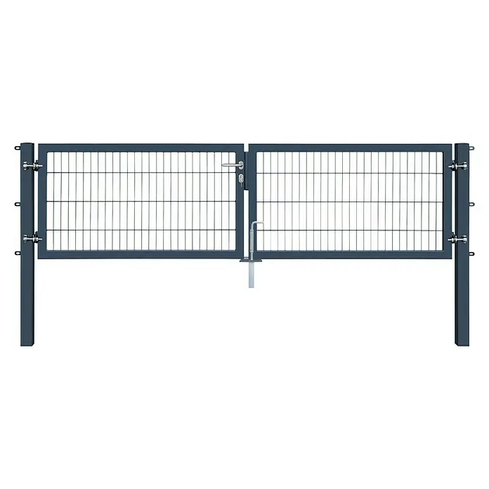 Gartentor Industrietor für Doppelstabzaun 6/5/6 mm Anthrazit 300 cm x 80 cm