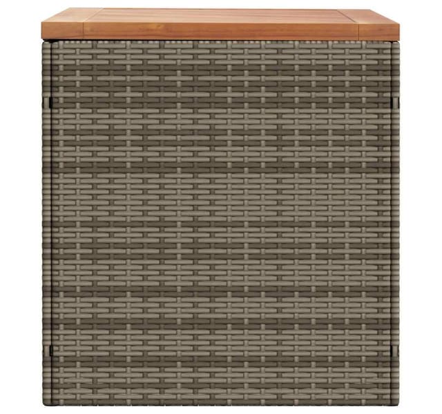Gartentruhe Grau 110x50x54 cm Poly Rattan Akazienholz - Vidaxl