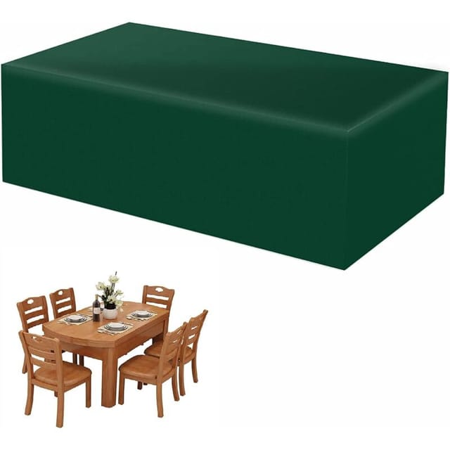 Gartenmöbel-Abdeckung, 210D Oxford-Gewebe, Anti-UV-Gartentisch-Abdeckung, wasserdicht, winddicht, regenfest, rechteckige Abdeckung für Tischmöbel,