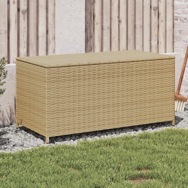 Gartentruhe Beige 190L Poly Rattan - Vidaxl