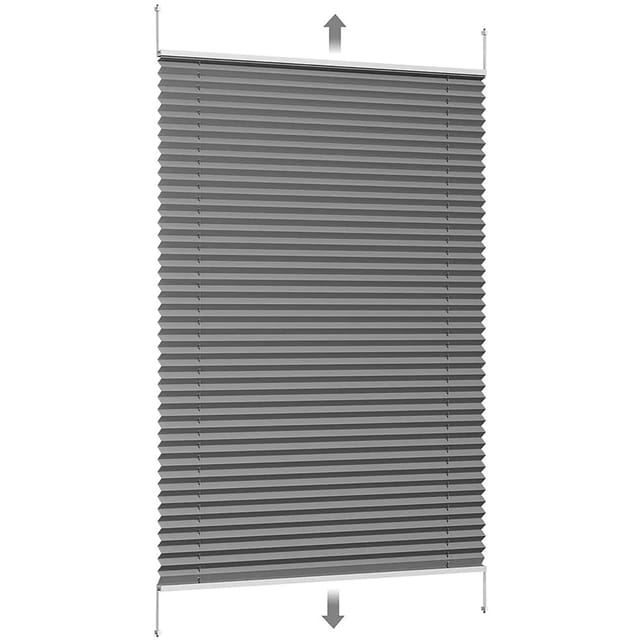 Sekey Plissee Ohne Bohren Verdunkelung, Fenster Plissee Klemmfix Jalousie, Verspannt Blickdicht Sonnenschutz Fensterollo, Dunkelgrau, 65 X 130 Cm