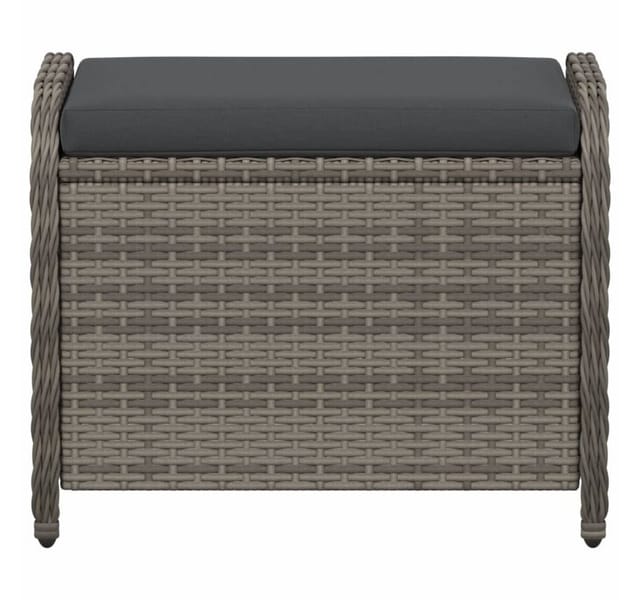Vidaxl - Gartenhocker mit Kissen Grau 58x46x46 cm Poly Rattan