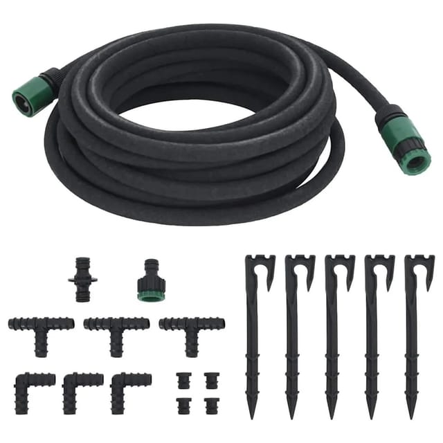 Tropfschlauch Schwarz 0,6" 10 M Gummi Vidaxl