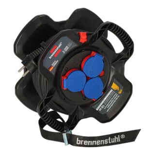 Brennenstuhl Gummi-Kabelhaspel X-Gum IP44 10m 6 Schutzkontakt-Steckdosen