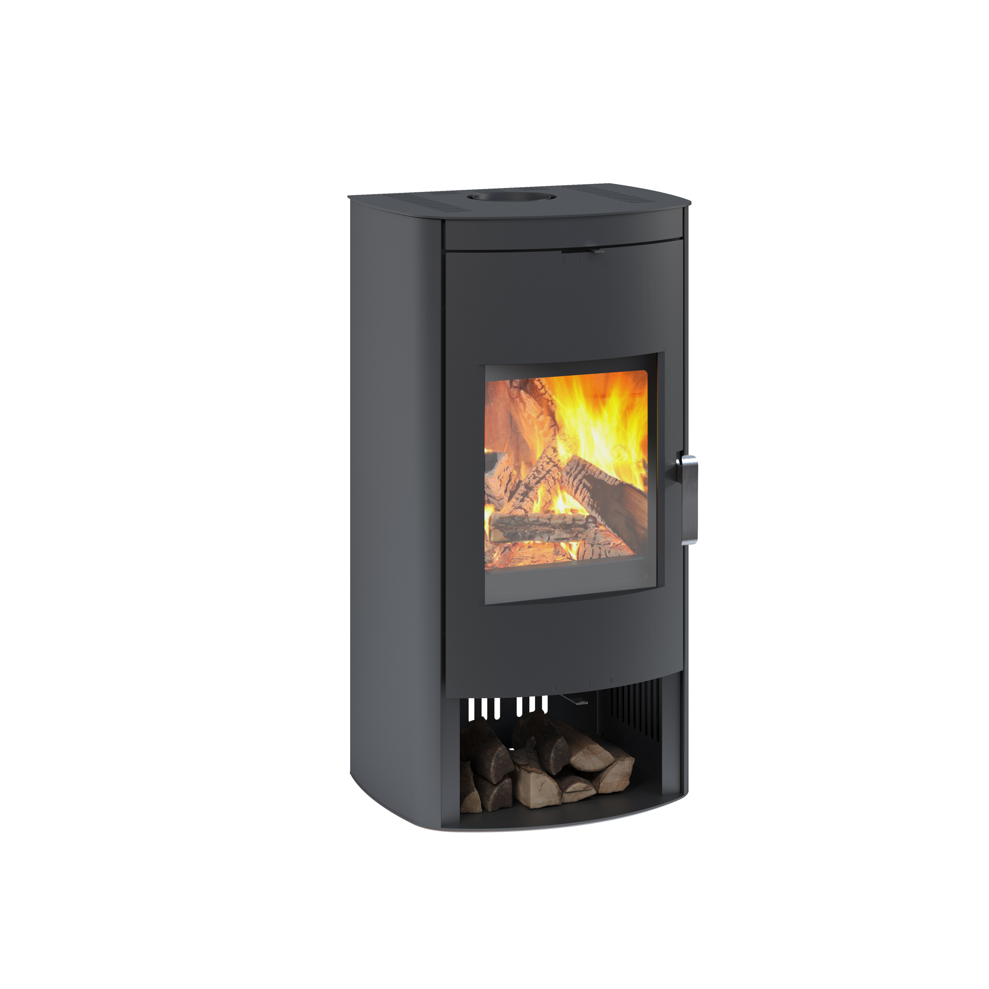Accente International Kaminofen 'Kiruna 4.0' Spezialkeramik/Stahl schwarz 7,5 kW