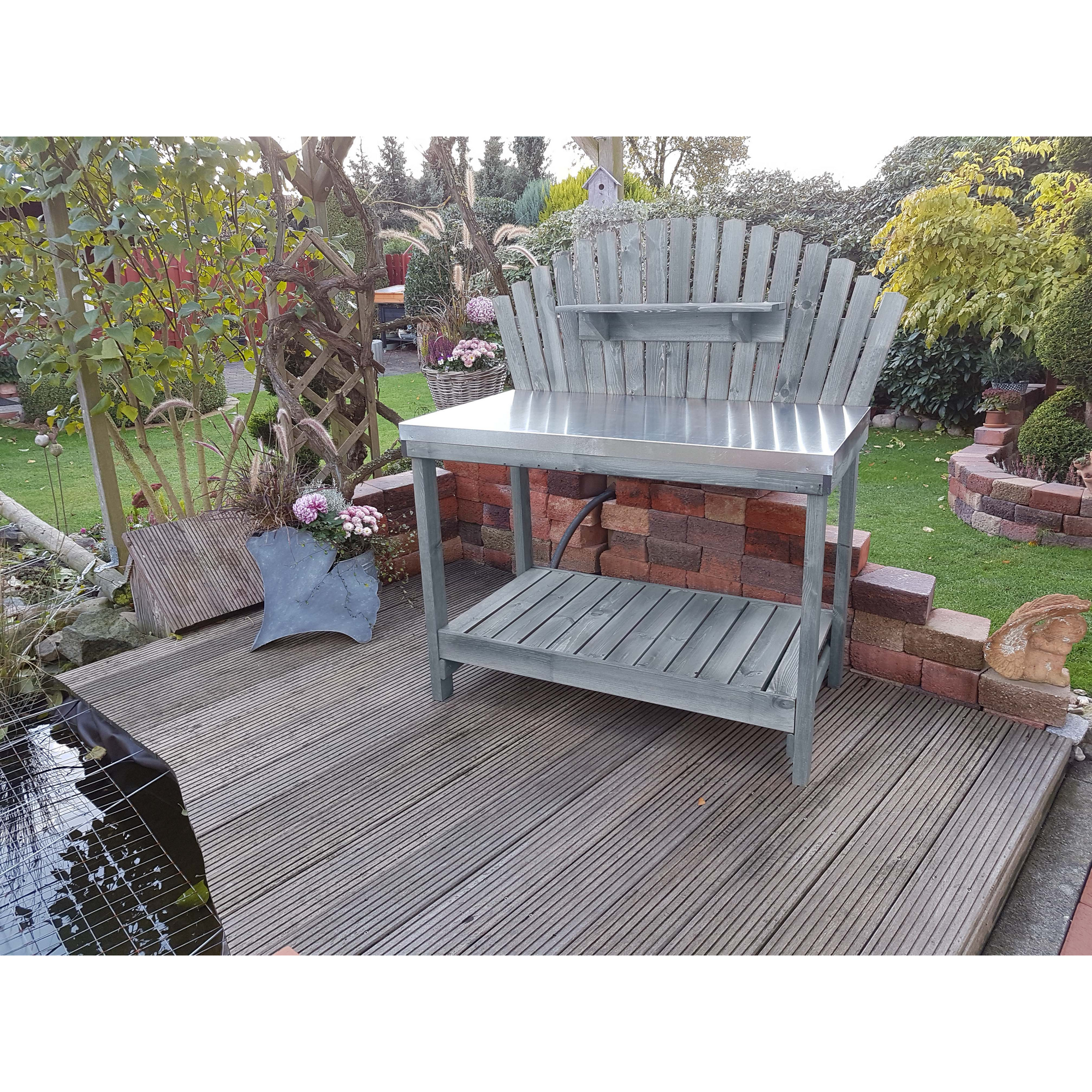Kiehn-Holz Gartentisch 'Helga' grau 132 x 66 x 5 cm Bild 2